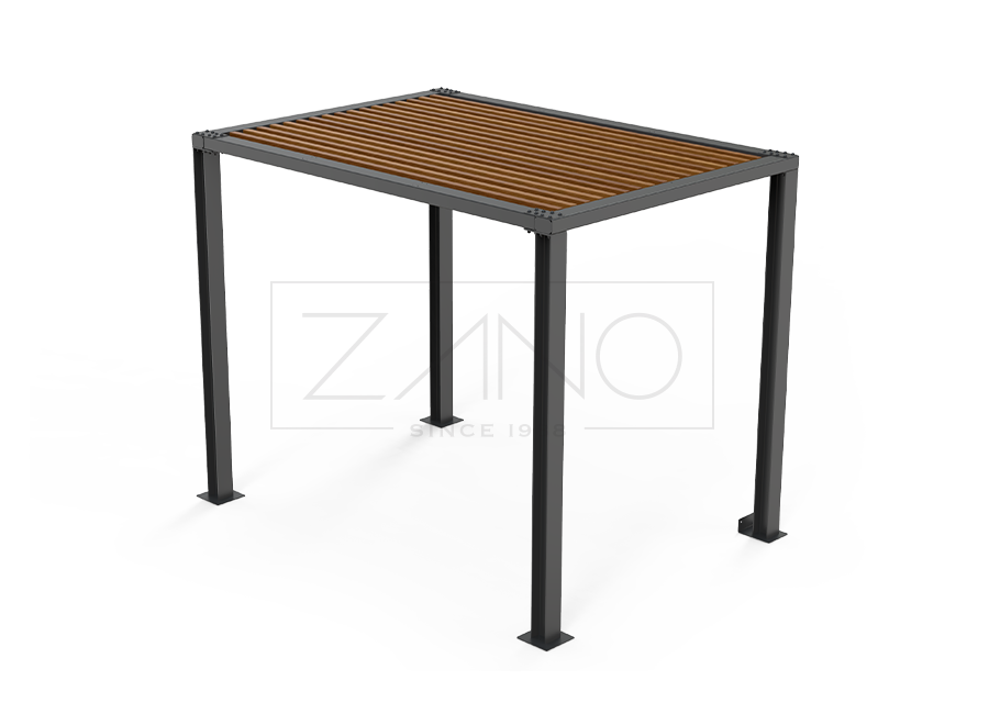 Pergola 3 x 2 m 22.001.2 | Kohlenstoffstahl und Hartholz