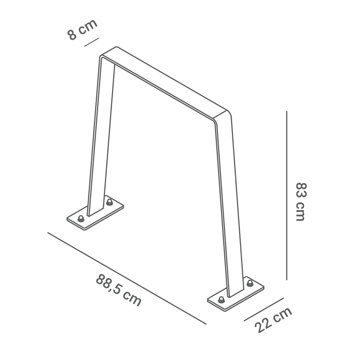 Fahrradständer Flat - Abmessungen
