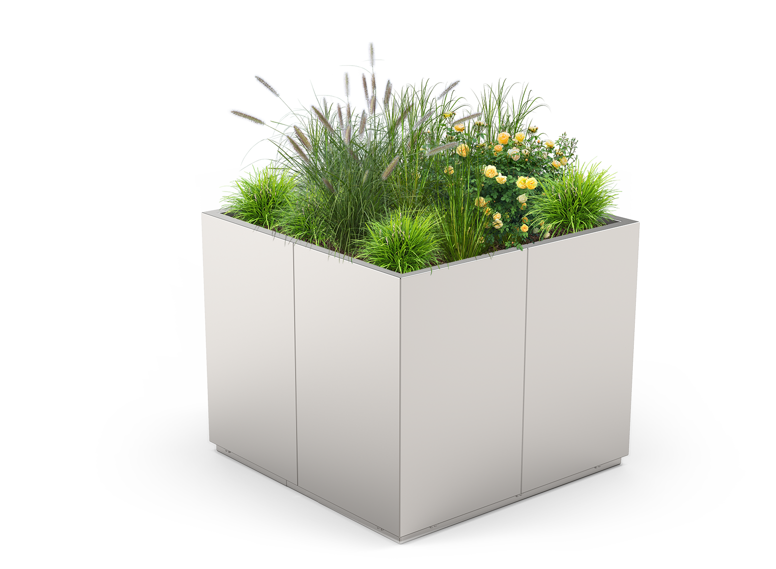 Blumentopf Quadro 02.176.XL aus Edelstahl Blumentopf Quadro 02.176.XL aus Edelstahl