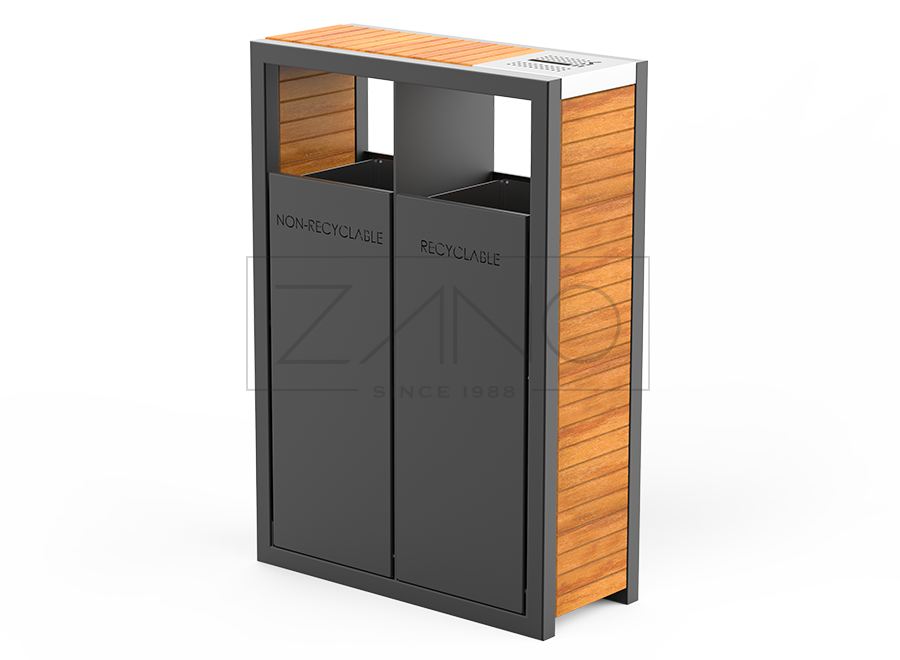 Mülltrennungssystem Pavo 15.263.2 | Karbonstahl Mülltrennungssystem Pavo 15.263.2 | Karbonstahl