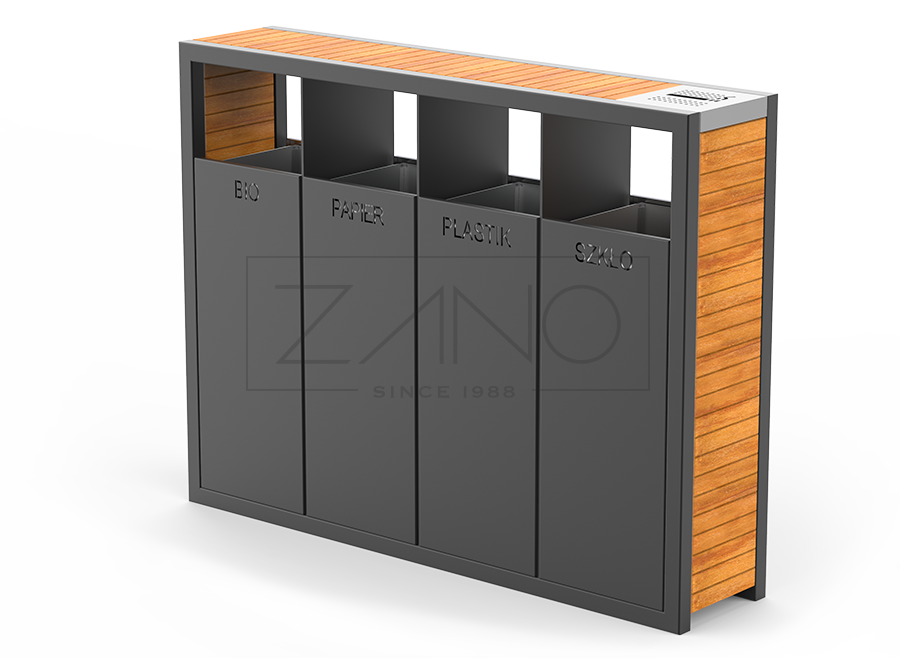 Mülltrennungssystem Pavo 15.463.2 | Karbonstahl Mülltrennungssystem Pavo 15.463.2 | Karbonstahl