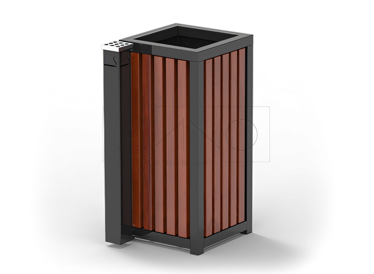 Abfallbehälter für den Innenbereich Stahlmülleimer mit separatem Aschenbecher