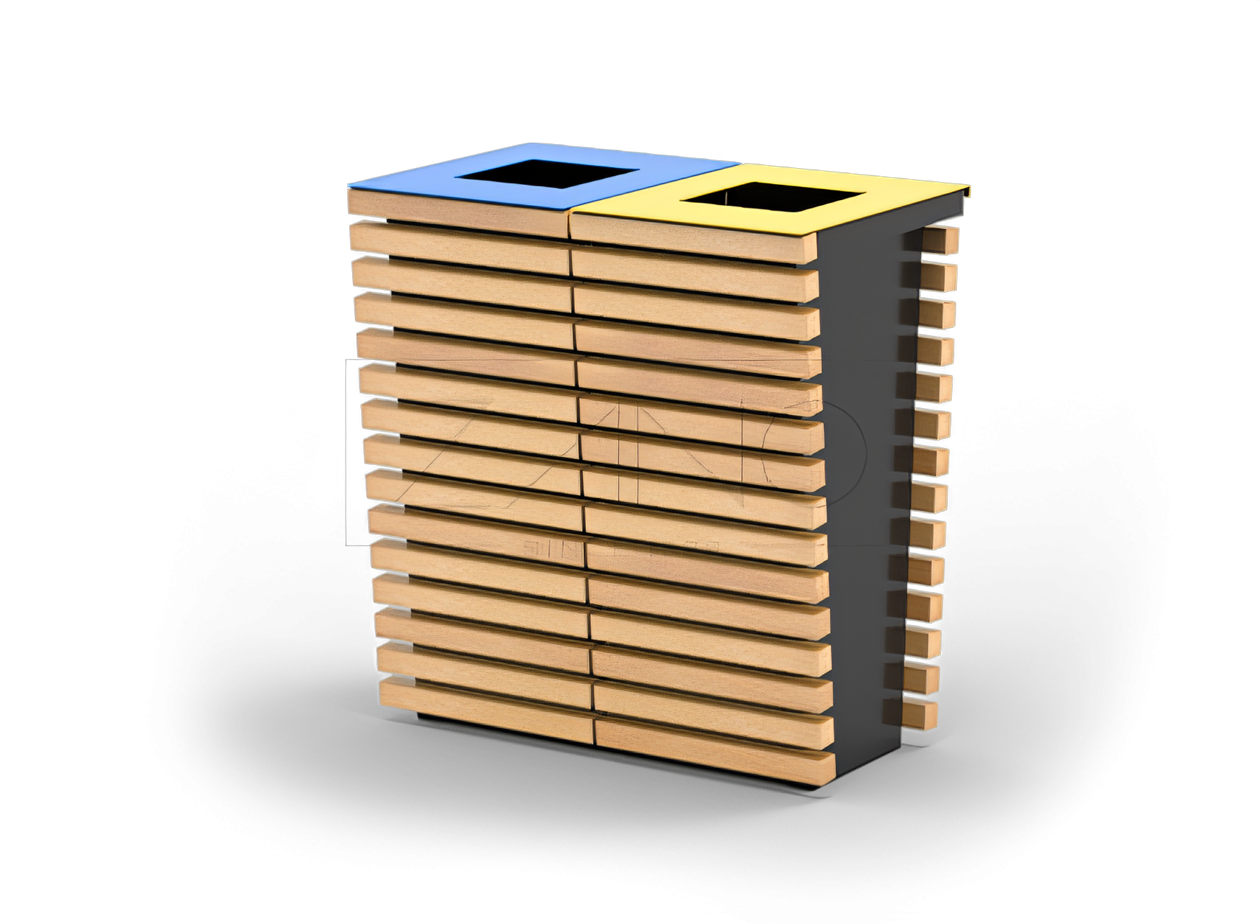 Mülltrennungssystem Flash 15.225 | Karbonstahl Städtische Recyclingbehälter, Recyclingbehälter für Innenräume