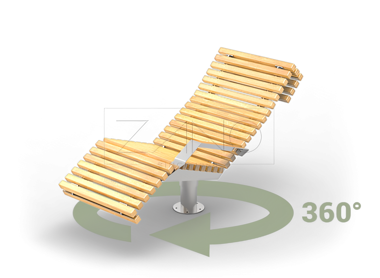 Moderne drehbare Liegest&uuml;hle f&uuml;r St&auml;dte und Parks