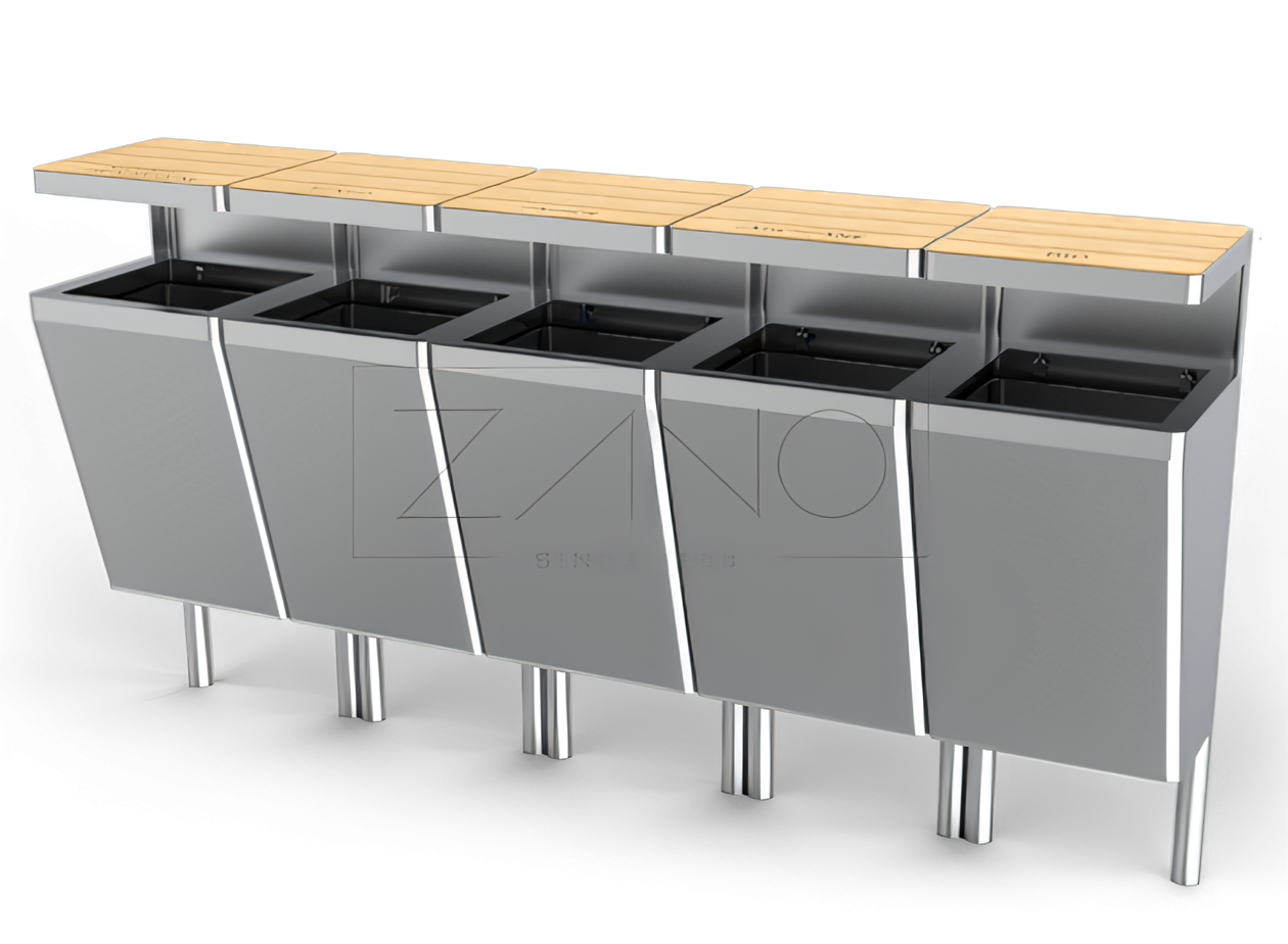 M&uuml;lltrennungssystem Scandik 15.546 aus Edelstahl