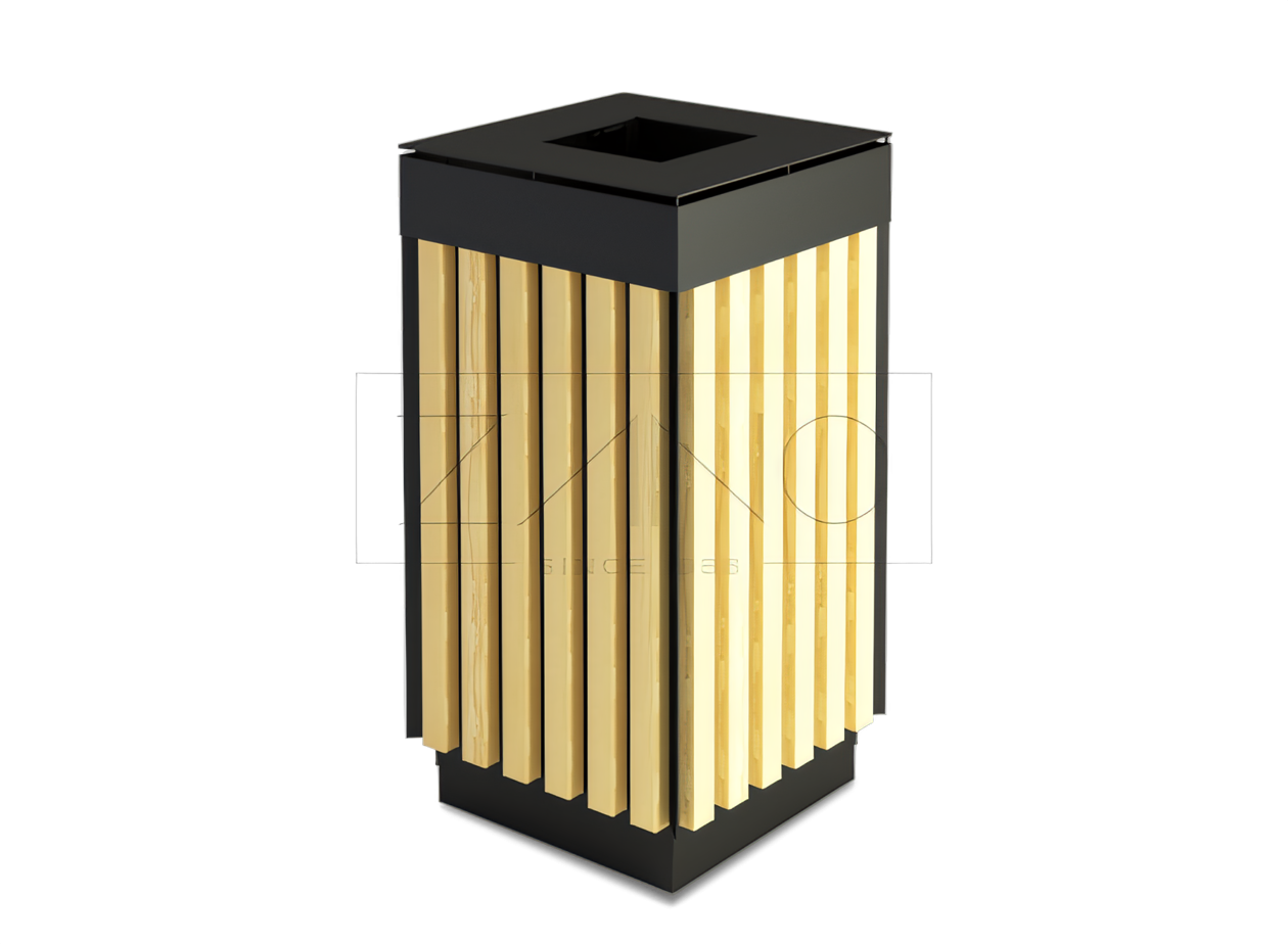 Abfallbehälter Argo 03.066 aus Karbonstahl Abfallbehälter Argo 03.066 aus Karbonstahl