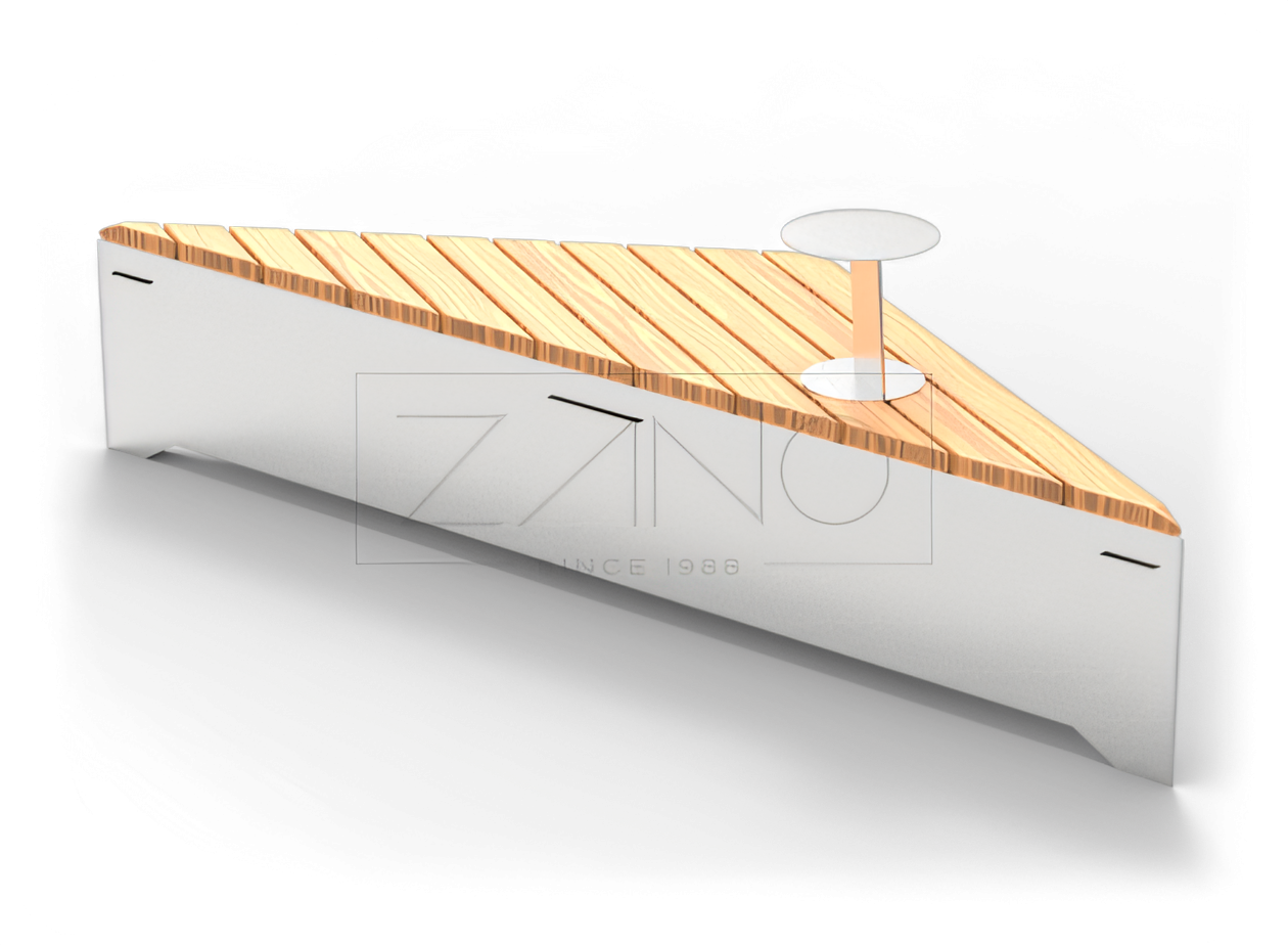 Moderne modulare Bank aus Edelstahl