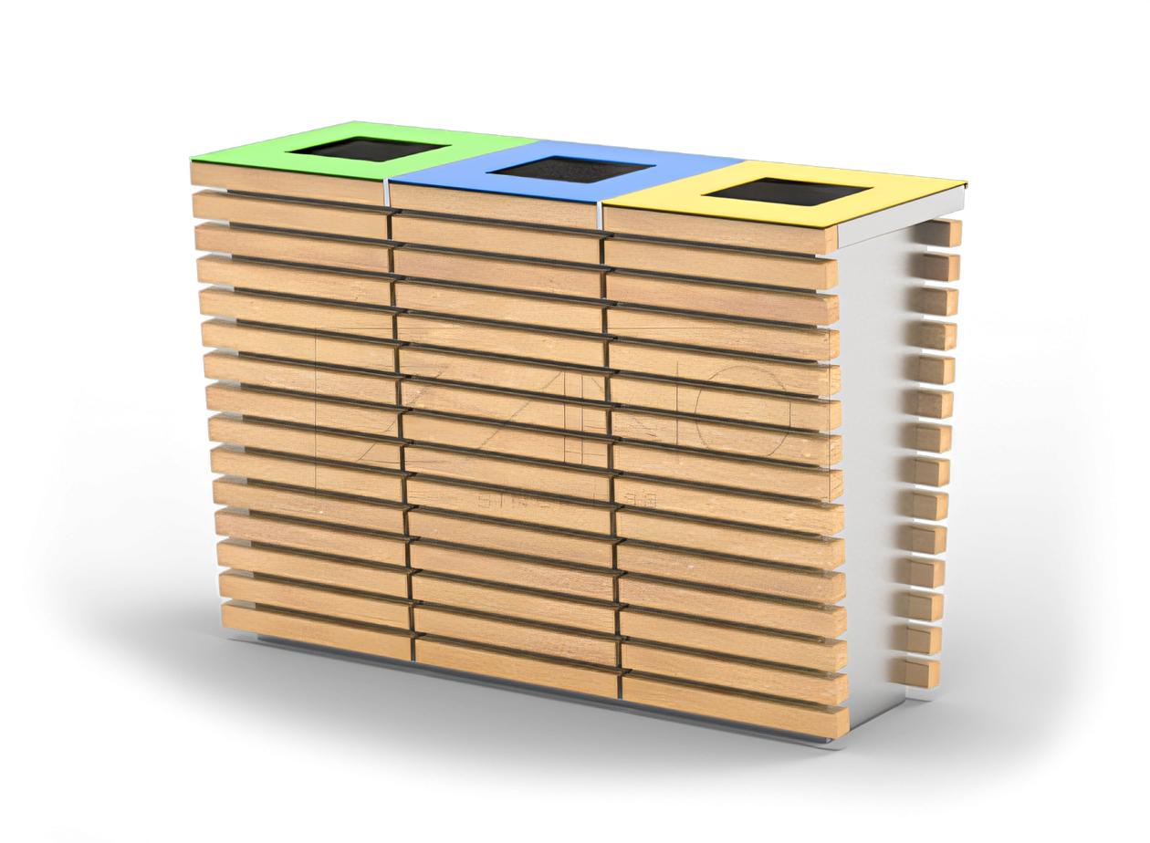 Mülltrennungssystem aus Edelstahl Recycling-Behälter aus Edelstahl