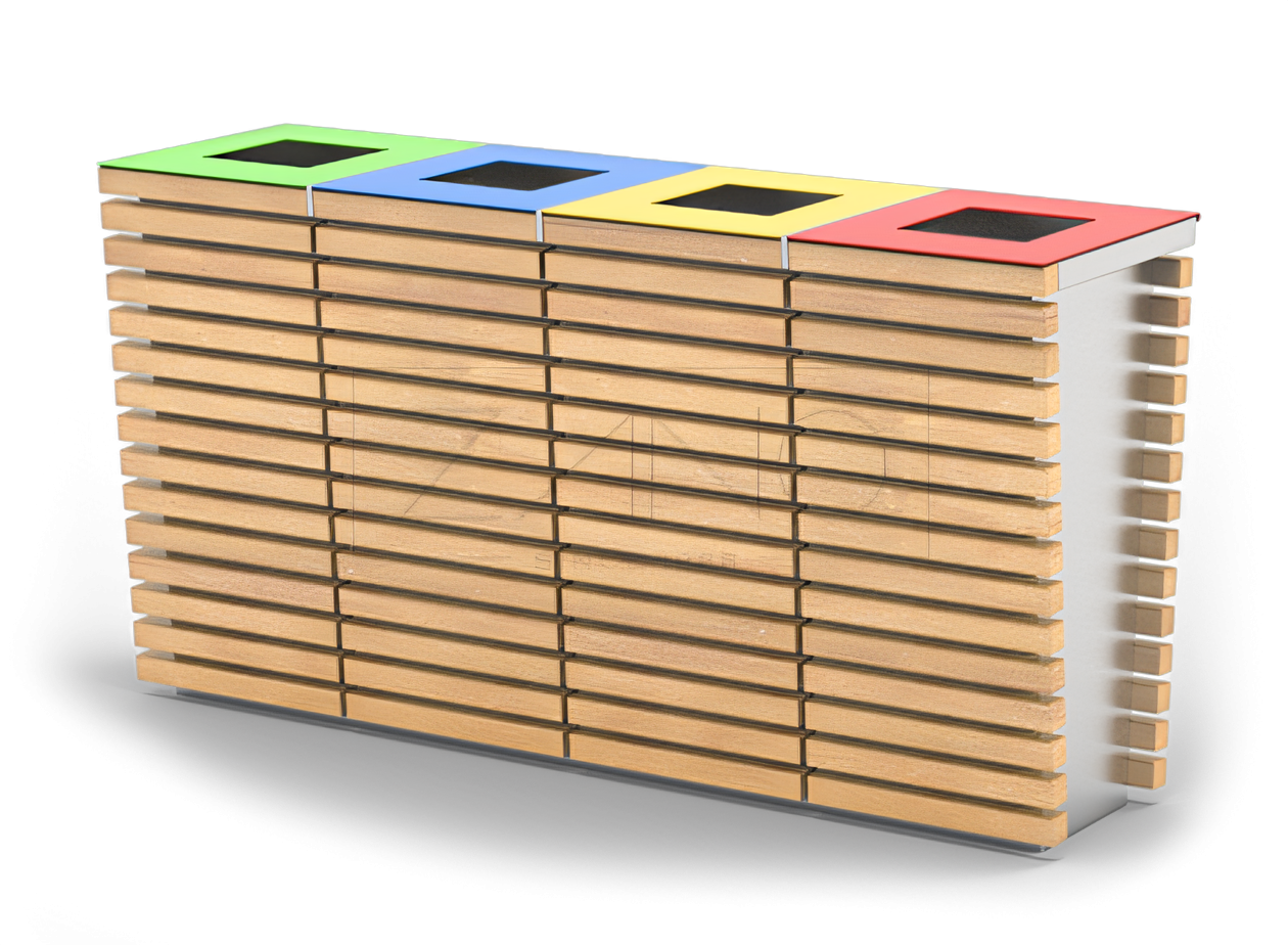 Mülltrennungssystem aus Edelstahl Mülltrennungssystem aus Edelstahl