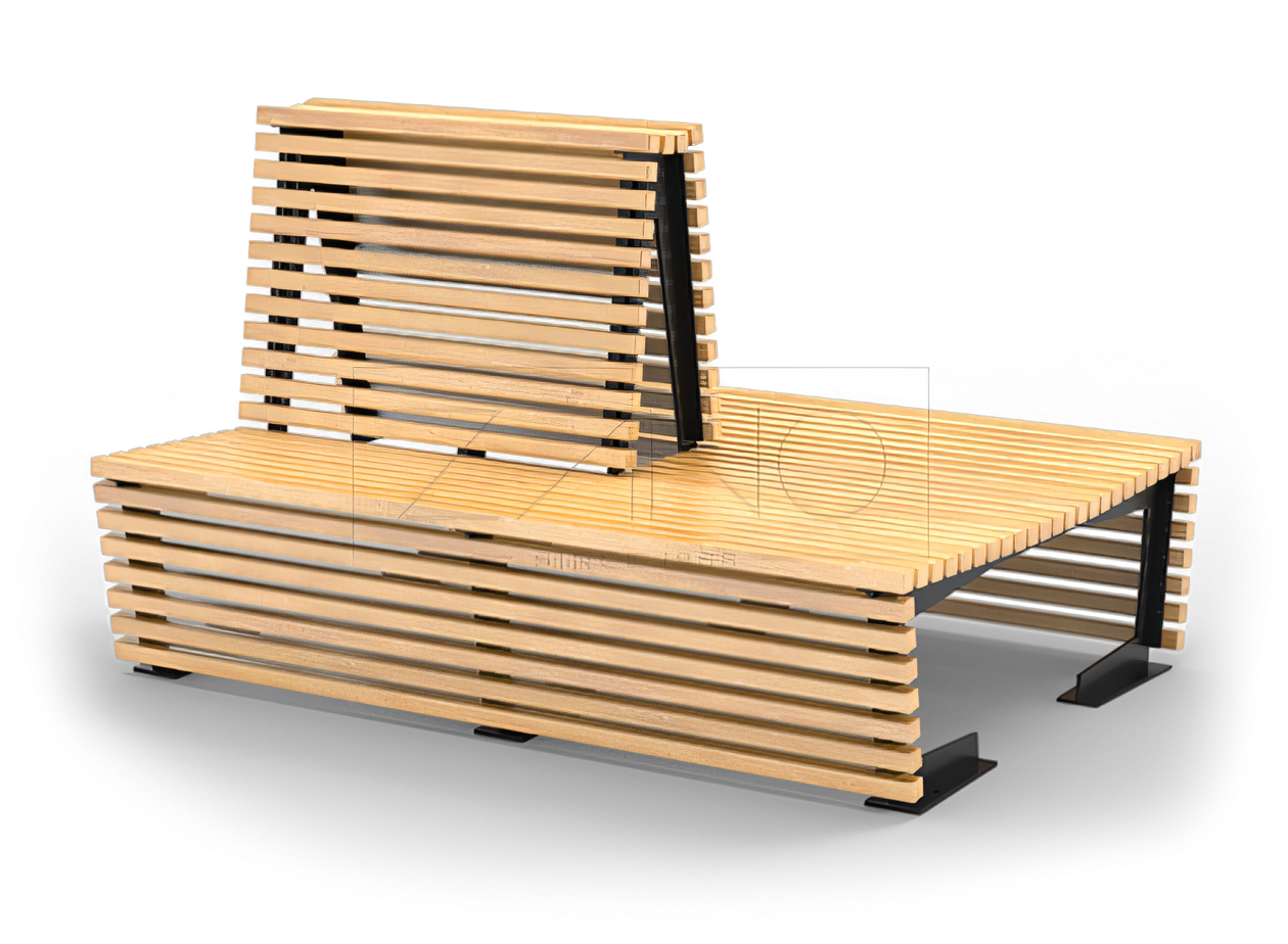 Moderne Bank aus Karbonstahl von ZANO Stadtmobiliar Moderne Stadtmöbel von ZANO Stadtmobiliar