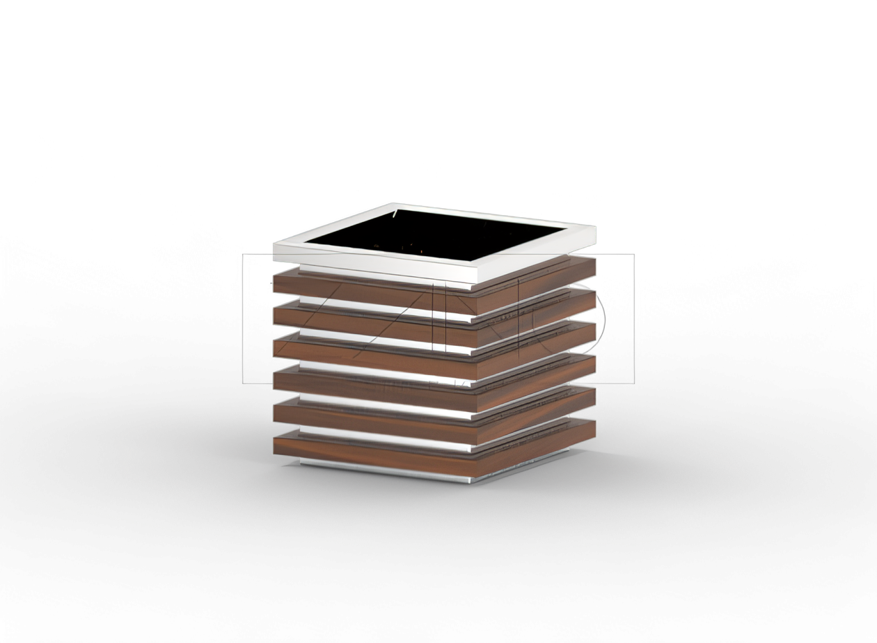 Stahlk&uuml;bel mit Holzelementen