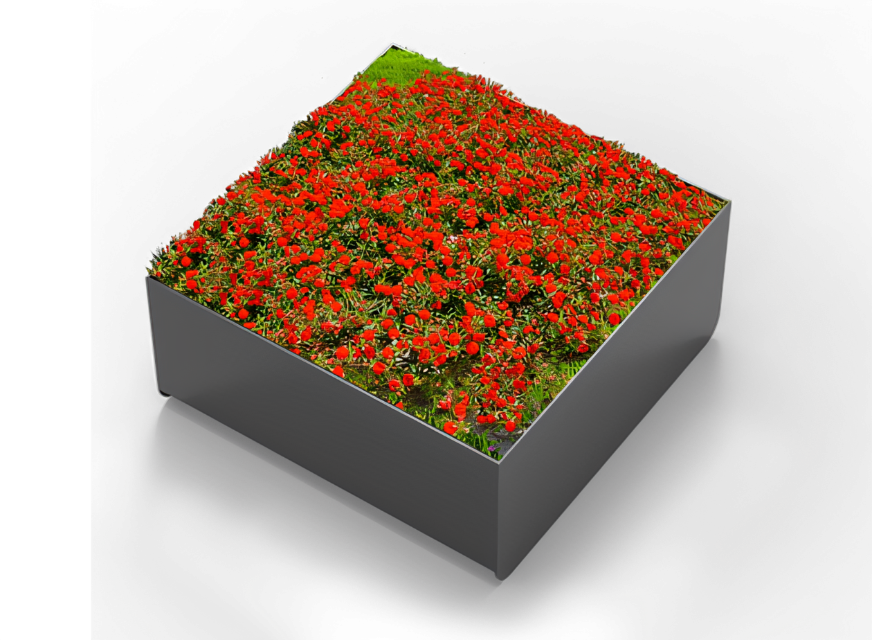 Orbit-Pflanzkübel von ZANO aus Karbonstahl Orbit-Pflanzkübel von ZANO aus Karbonstahl