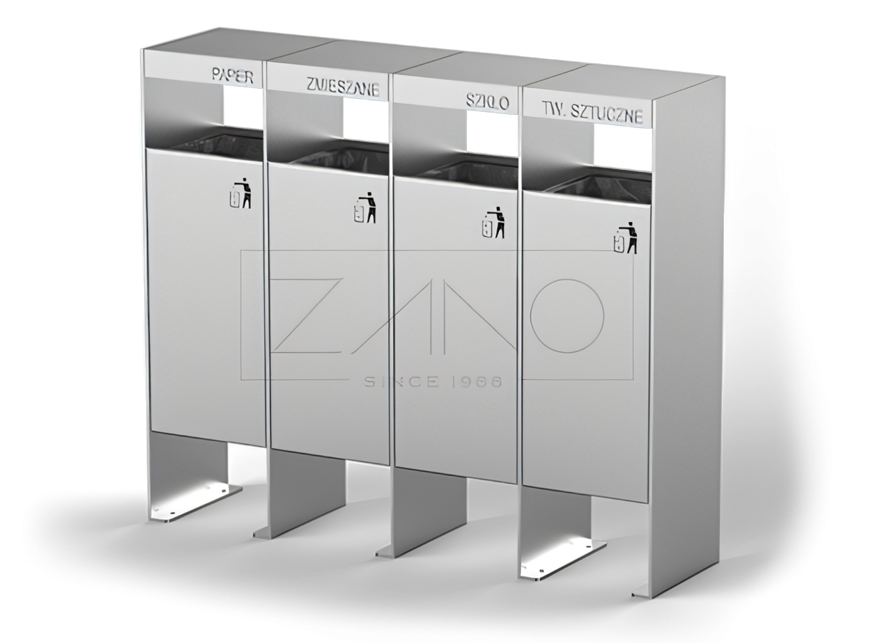 M&uuml;lltrennungssystem Simple aus Edelstahl