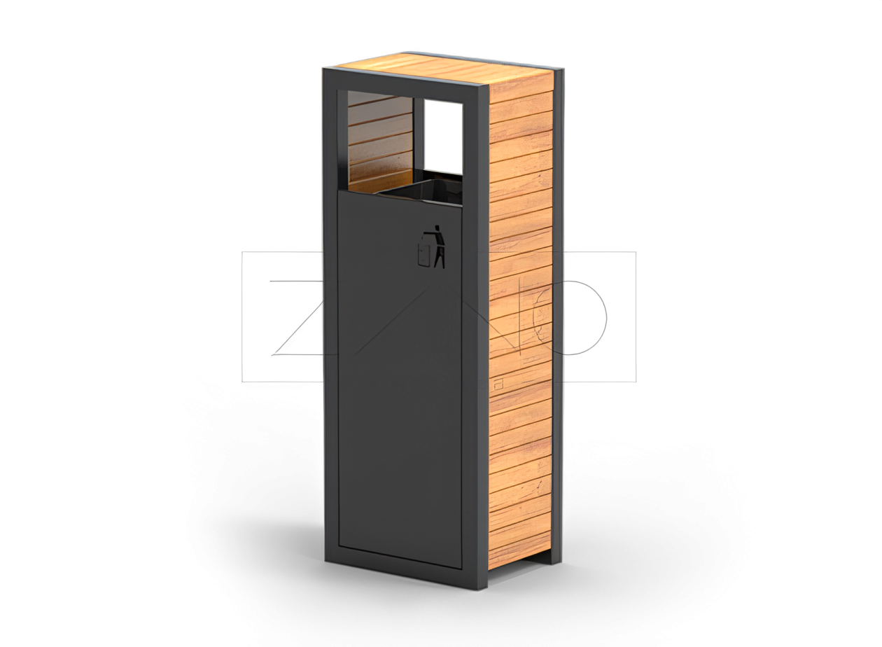 Abfallbehälter Pavo 03.063 - Karbonstahl moderne Abfallbehӓlter aus Karbonstahl