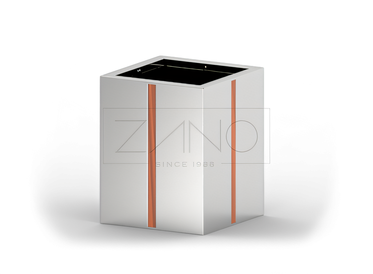 Pflanzk&uuml;bel Agawa 06.020.1.M aus Edelstahl mit Holzelementen