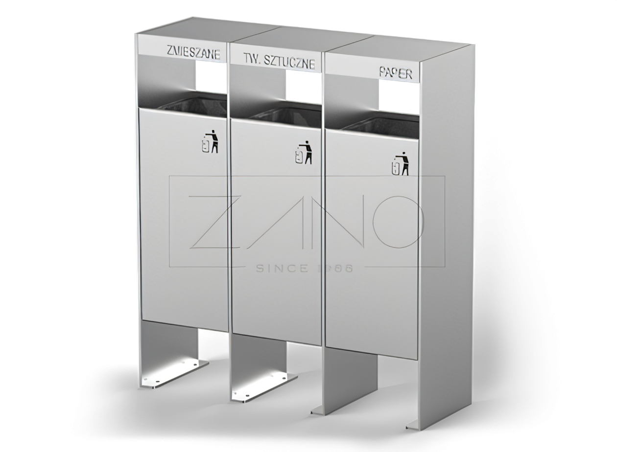 Recycling-Beh&auml;lter aus Edelstahl