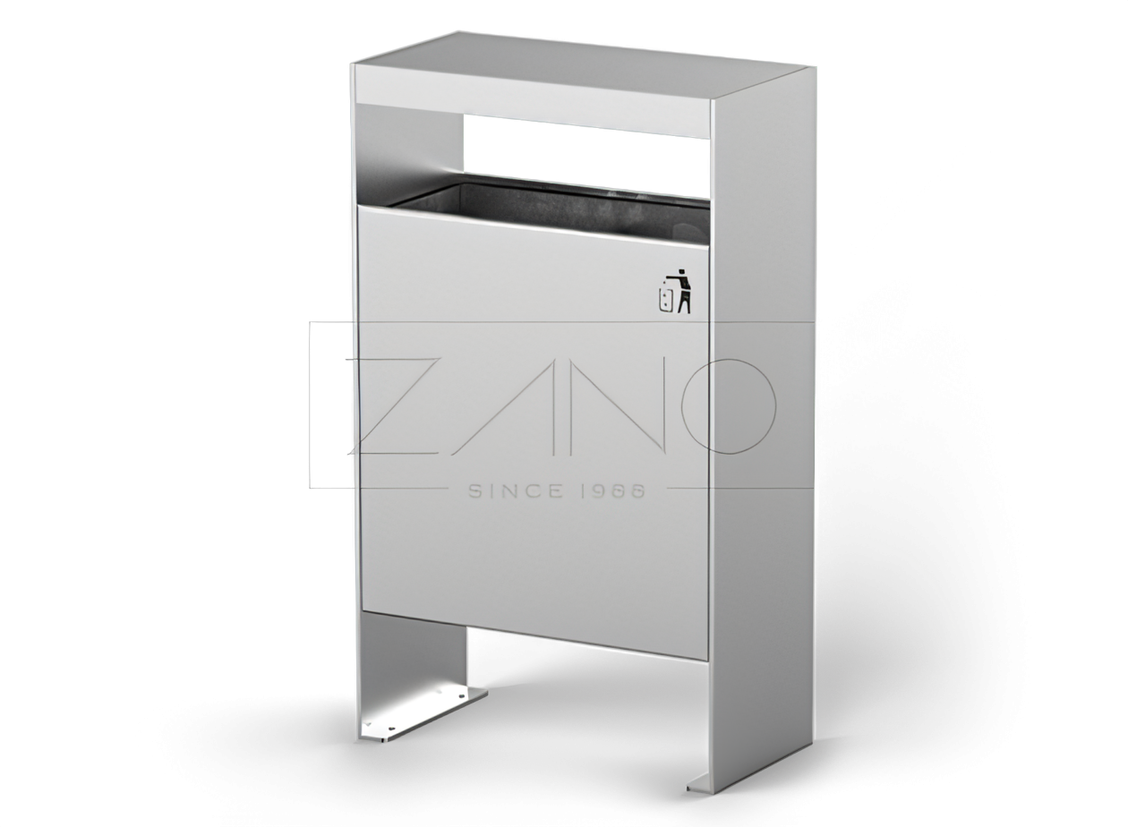 Abfallbeh&auml;lter Simple in der breiten Variante aus Edelstahl