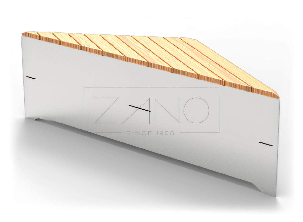 Moderne modulare Bank aus Edelstahl