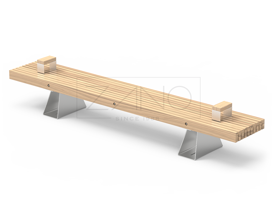 Minimalistische Bank aus Stahl und Holz für moderne Stadtviertel