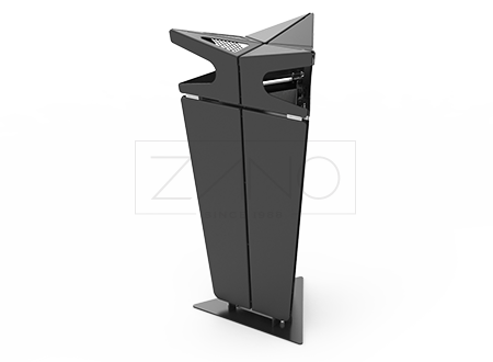 Modularer Abfallbehälter mit Ascher, Stadtmöbelhersteller ZANO